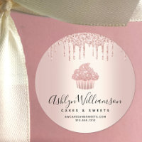 Cupcake Pastry Chef Bakery Rose Gold Glitter Drips