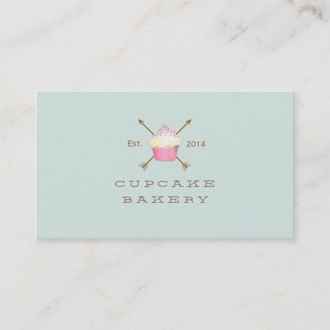 Cupcake Pastry Chef  Simple and Whimsical Business Card (Front)