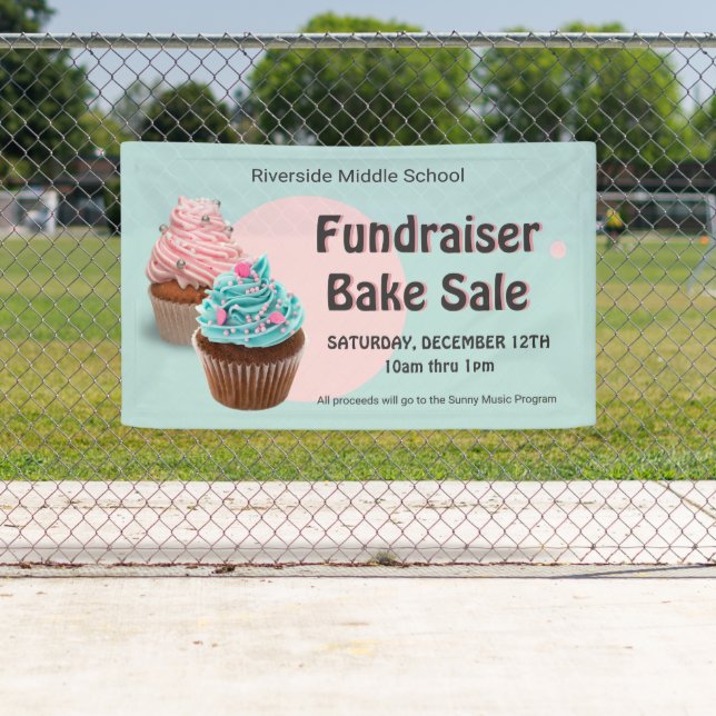 Cupcake Pastry School Church Fundraiser Bake Sale Banner (Insitu)