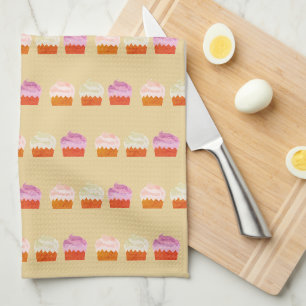 Cupcake Pattern Colourful Illustration Baker Tea Towel