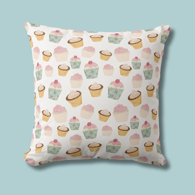 Cupcake Pattern Cushion (Cupcake Pattern throw pillow cushion)