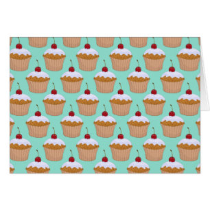 Cupcake Pattern in Teal