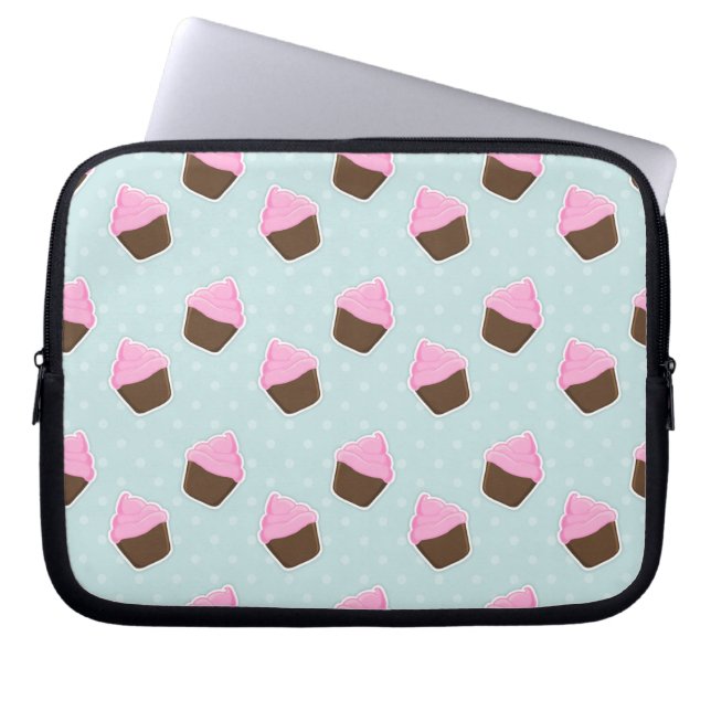 Cupcake Pattern Laptop Sleeve (Front)