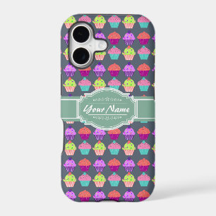 Cupcake Pattern MintPersonalized Name