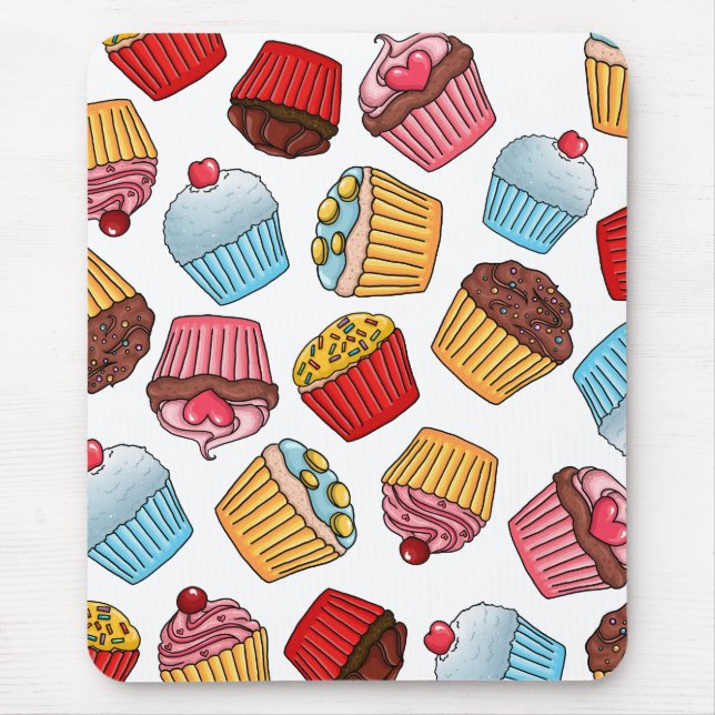 Cupcake Pattern Mouse Mat (Front)