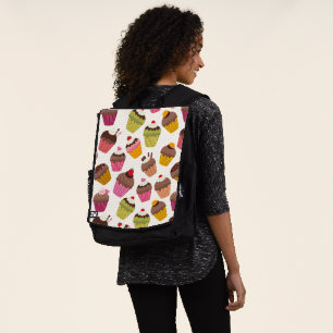 Cupcake Pattern, Muffin Pattern, Chocolate, Hearts Backpack