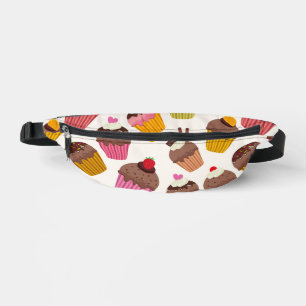 Cupcake Pattern, Muffin Pattern, Chocolate, Hearts Bum Bags