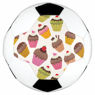 Cupcake Pattern, Muffin Pattern, Chocolate, Hearts Football