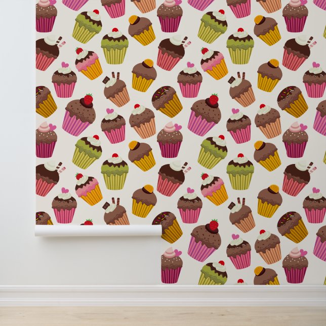 Cupcake Pattern, Muffin Pattern, Chocolate, Hearts Wallpaper (Application)