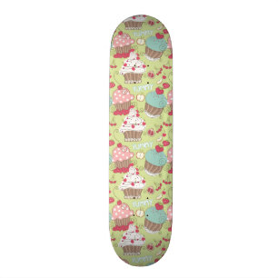 Cupcake pattern skateboard