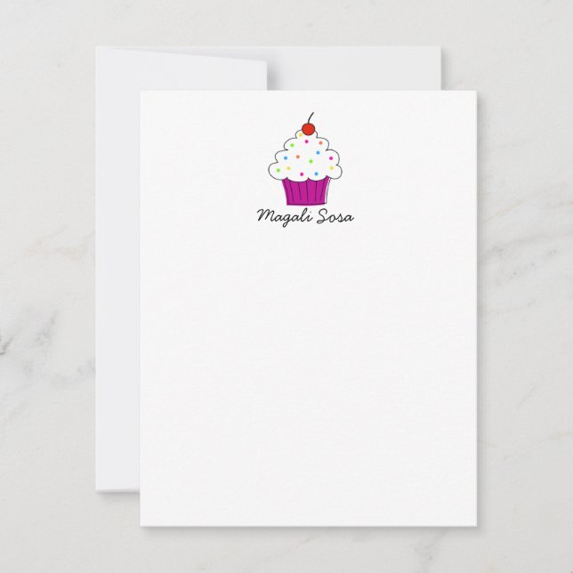 Cupcake Personal Stationery, 4.25x5.5 Card (Front)