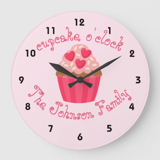 Cupcake Personalised Kitchen Clock (Front)