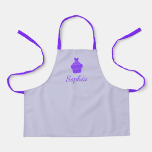 Cupcake Personalised Name Purple Apron