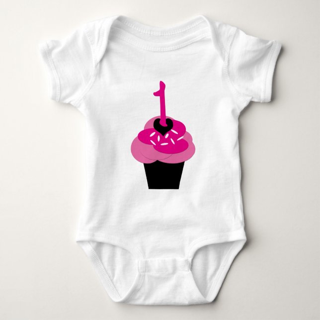 Cupcake Personalised Shirt First Birthday (Front)