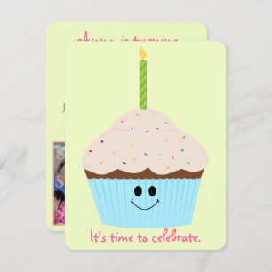 Cupcake Photo Template Party Invitation