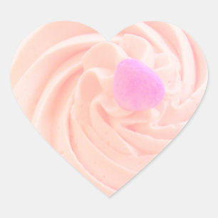 Cupcake pink frosting candy heart cute heart sticker