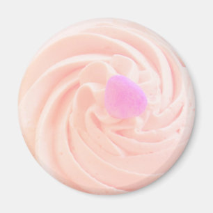 Cupcake pink frosting heart candy cute magnet