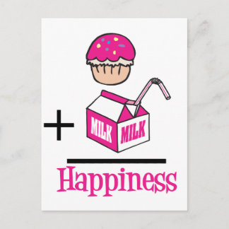 Cupcake Plus Milk Happiness Postcard