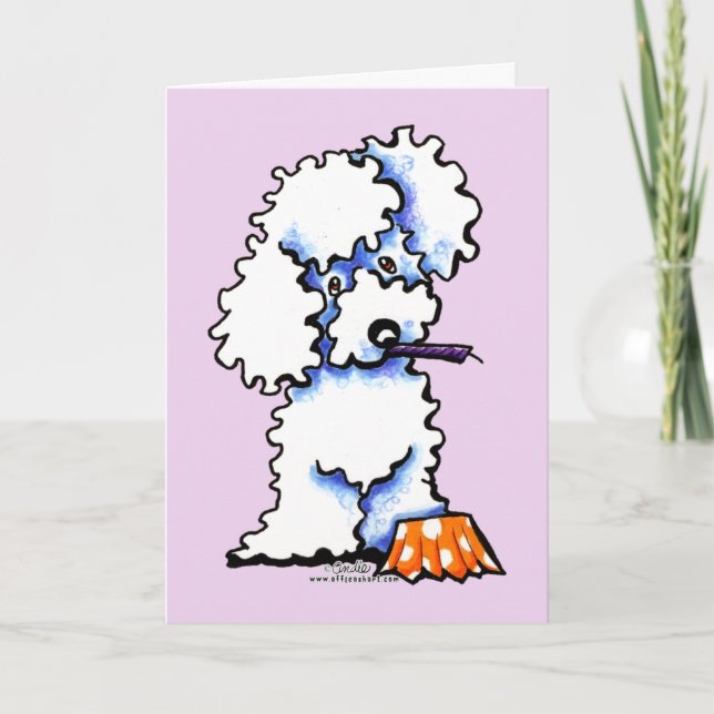 Cupcake Poodle Happy Bithday Personalised Greeting Card (Front)