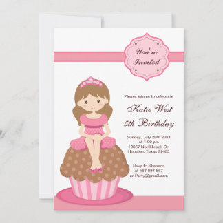 Cupcake Princess Birthday Invitation