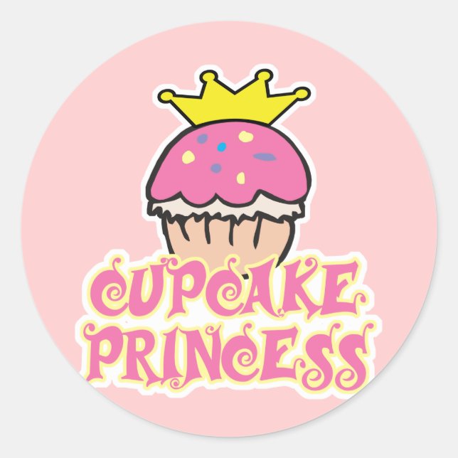 Cupcake Princess Classic Round Sticker (Front)