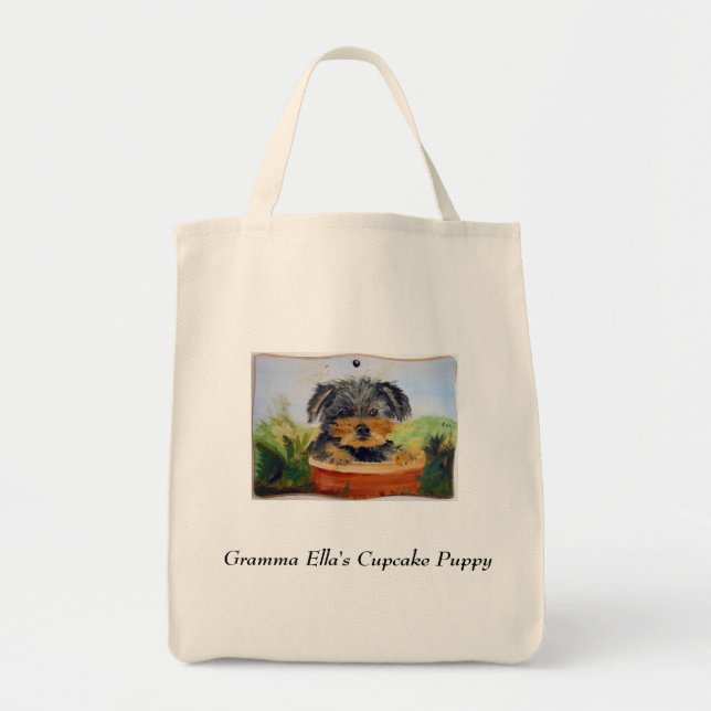 Cupcake Puppy Tote Bag (Front)