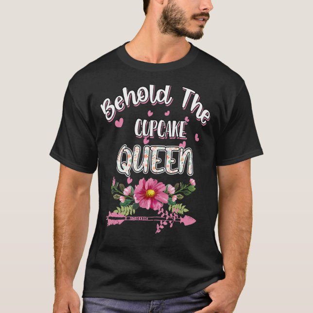 Cupcake Queen Baker  Sarcasm Pun T-Shirt (Front)