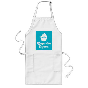 Cupcake queen   big turquoise blue apron for women