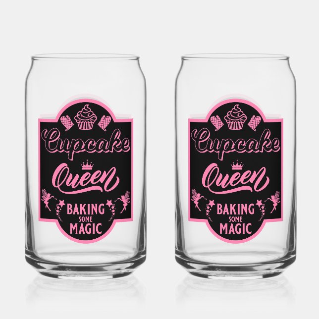 Cupcake Queen Can Glass (Front)
