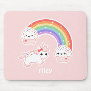 Cupcake Rainbow Unicorn Mouse Mat
