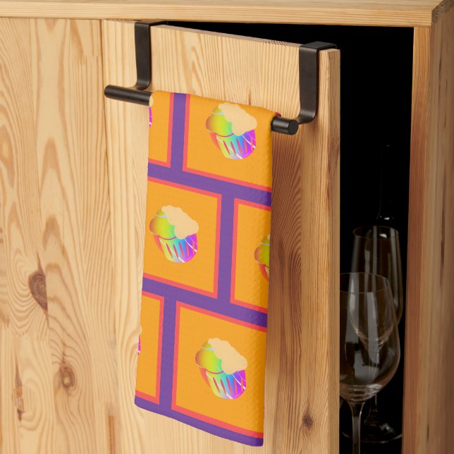 Cupcake Repeat   Tea Towel (Thirds Fold)