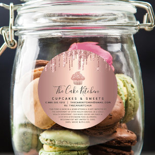 Cupcake Rose Gold Copper Drips Bakery Chef Legal Classic Round Sticker