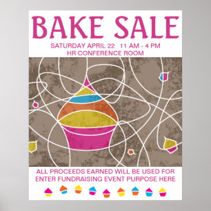 CUPCAKE shapes bake sale poster