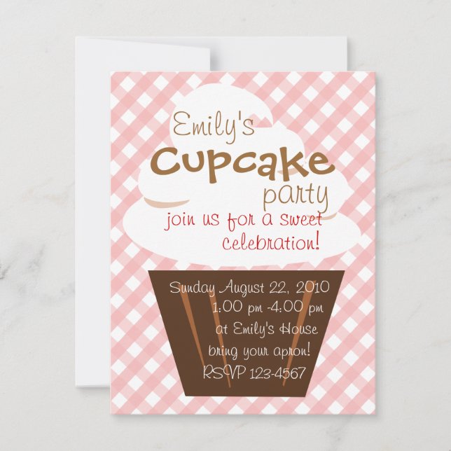 Cupcake Shaping Up Nicely Invitation (Front)