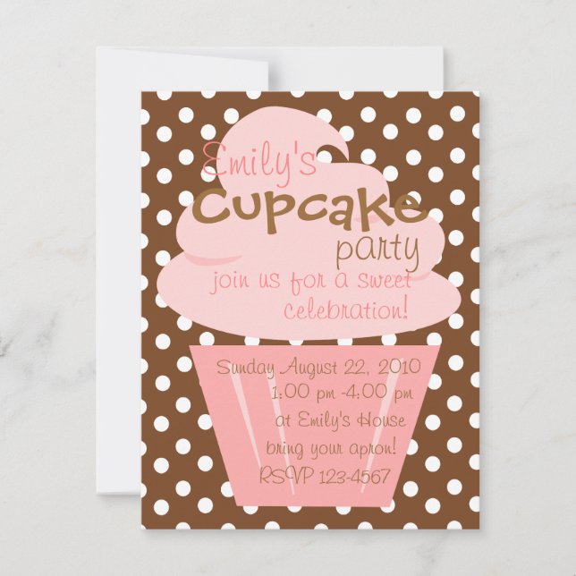 Cupcake Shaping Up Nicely Invitation (Front)