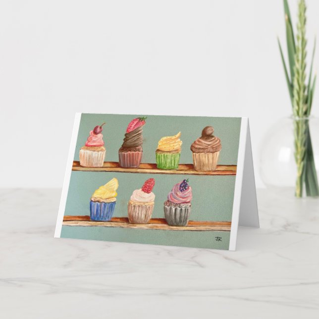 Cupcake Shelfie Note Card  (Front)