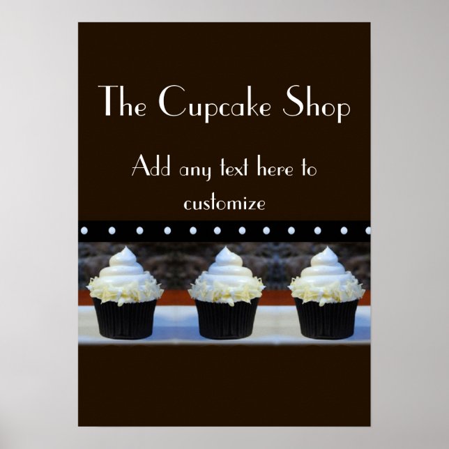 Cupcake Shop Black and Brown Poster (Front)