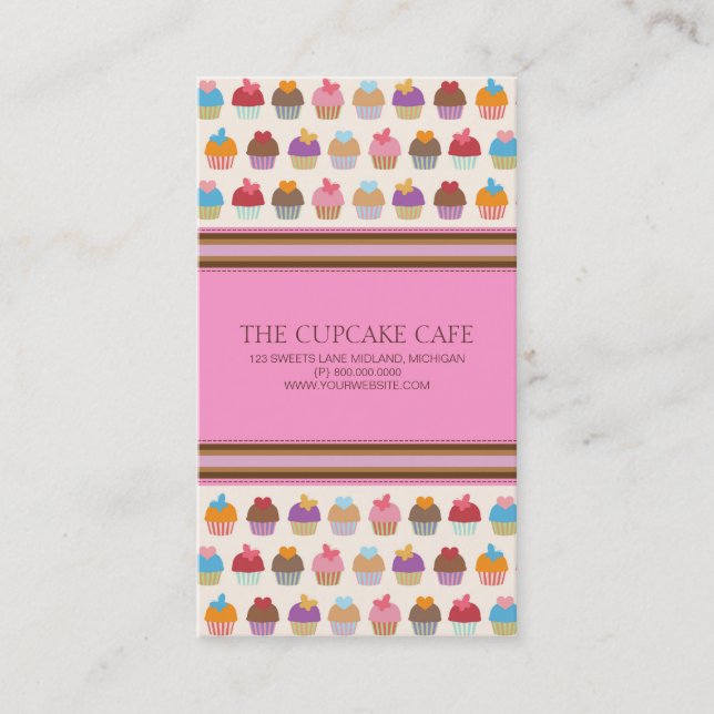 Cupcake Shop or Bakery Business Cards (Front)