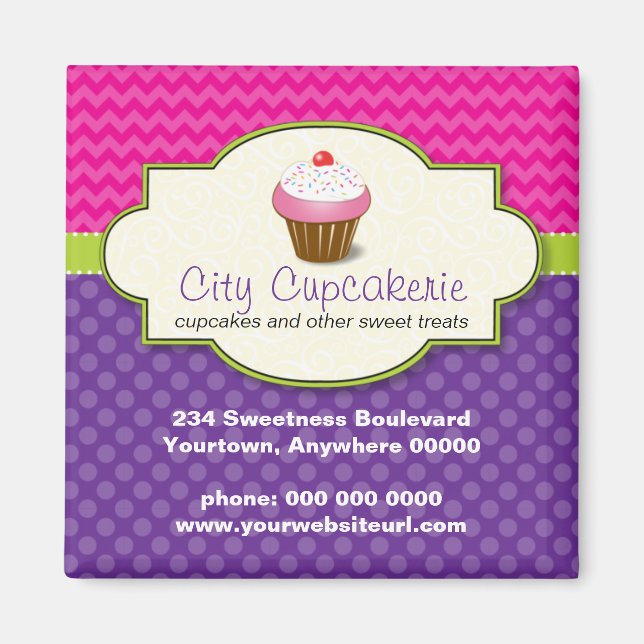 Cupcake Shop Promotional Magnet (Front)