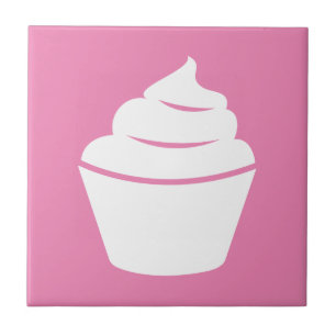 Cupcake silhouette custom square kitchen tile