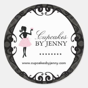 Cupcake Silhouette Packaging Stickers