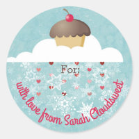 Cupcake snowflake clouds Christmas personalised