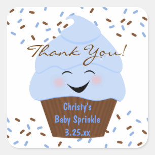 Cupcake Sprinkles Baby Boy Sticker