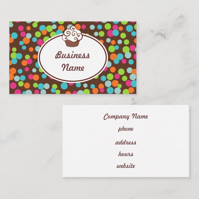 Cupcake Sprinkles Business Cards (Front/Back)