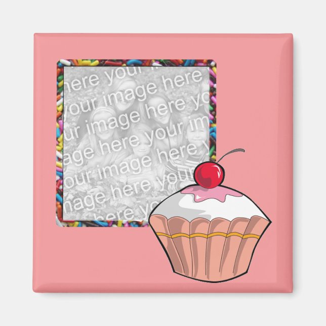 Cupcake & Sprinkles Photo Magnet (Front)