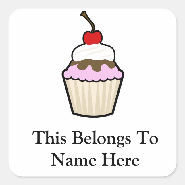 Cupcake Square Sticker (Front)