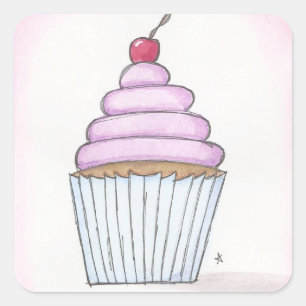 cupcake square sticker