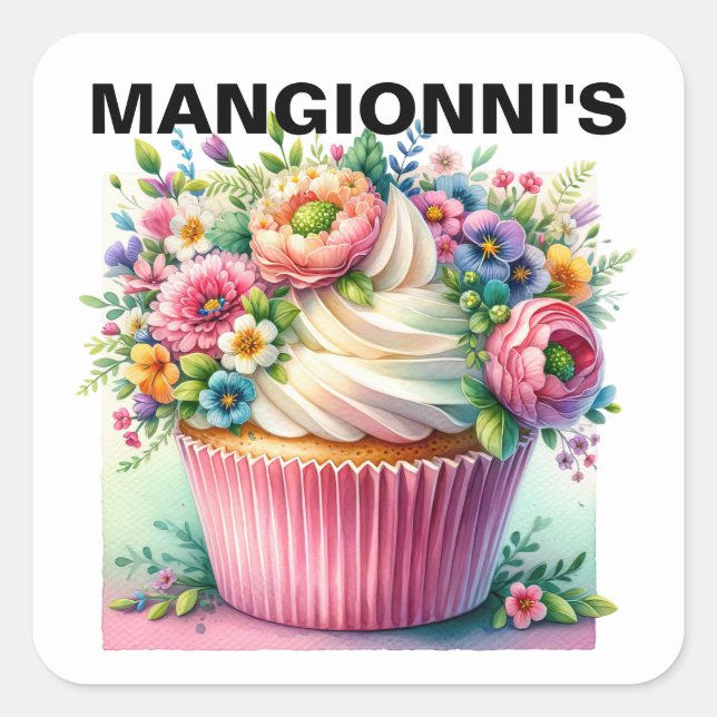 Cupcake  square sticker (Front)