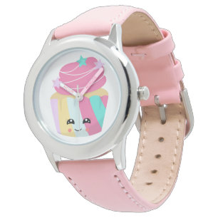 Cupcake - Stainless Steel Leather Strap Watch