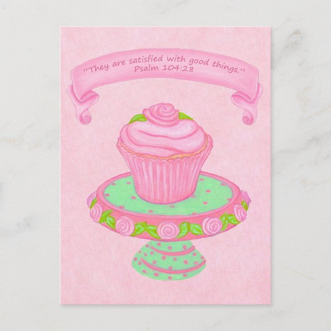 Cupcake Stand ~ Scripture 2 Postcard (Front)